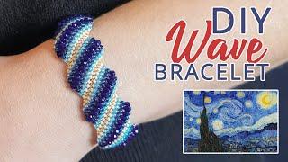 Beaded Flat Cellini Spiral Bracelet Tutorial with Seed Beads and crystals