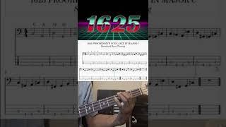 1625 Bass Jazz Progression with Tabs and Slow Mo!  #basstabs #basscover