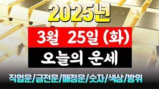 [오늘의 운세] 직업운 금전운 애정운 건강운 재물운 연애운 무료 운세 띠별 운세 2025.3.25(화)