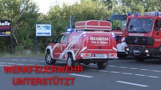 [GROßEINSATZ] Werkfeuerwehr im Einsatz - Wachausfahrt FF Greppin und Pendelverkehr zum Ödlandbrand