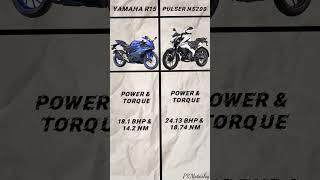 Bajaj Pulsar NS200 vs Yamaha R15 V4||price||mileage||torque #ns200 #r15 #ns400 #yamahar15 #shorts