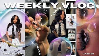 WEEKLY VLOG| BRAND PHOTOSHOOT: hair, nails, makeup, behind the scenes, etc | JAAHDIORR