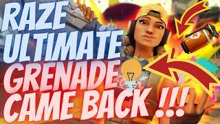 RAZE GRENADE CAME BACK - RAZE ULTIMATE - RAZE GRENADE SPOTS - VALORANT GRENADE