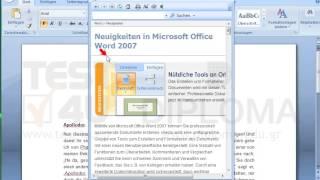 Schlagen Sie ein beliebiges Thema in der MS-Word-Hilfe nach. Die Hilfe soll in einem neuen...