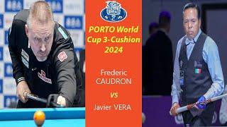 Highlights | Frederic CAUDRON vs Javier VERA | PORTO World Cup 3-Cushion 2024