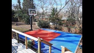 DIY Sport Court Basketball on Gravel Base