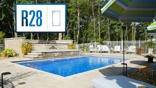 Finished Fiberglass Pool Projects - River Pools R28 Model Highlights