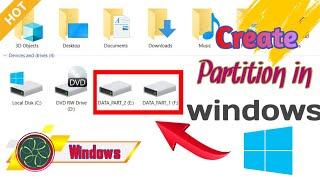 Create partition in Windows without Data Loss | theDARKtech