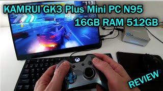 KAMRUI GK3 Plus Mini PC, Intel Alder Lake N95, 16GB RAM, 512GB SSD, FULL REVIEW With Gaming Testing