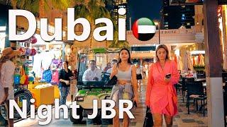 Nightlife Dubai Jumeirah Residence Walking Tour 4K 