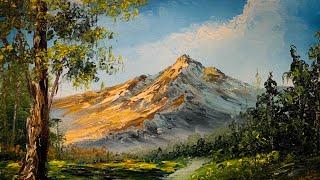 How To Paint With Your Hands ! Landscape Oil Painting - Paintings By Justin