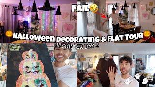 Halloween Decorating & 2024 FLAT TOUR ~ Vlogtober Day 2