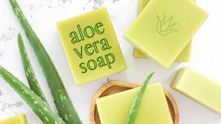 Making fresh aloe vera soap diy natural cold process recipe with homemade aloe gel