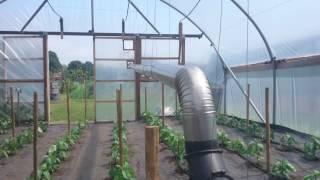 MultiFuel Stove heater greenhouse polytunnel, first start