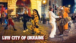 LVIV Night Life of the City [4k Virtual Walk] 2024