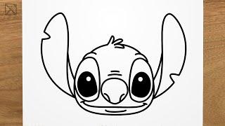 How to draw STITCH step by step, EASY