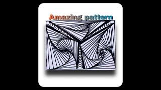 Quick doodle art//amazing pattern//satisfying cool line drawing//3D illusion art