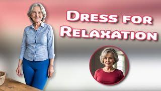 Dress for Relaxation | Natural Older Women Over 60 Wearing Easy Clothes for Home