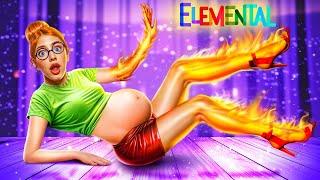 How to Become Ember from Elemental! Pregnant Ember in Real Life! From Nerd Pregnant to Popular