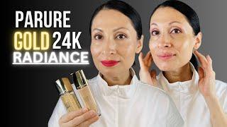 GUERLAIN PARURE GOLD 24K RADIANCE FOUNDATION & 24K Radiance PRIMER First Impressions Demo.