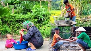 The boy sold grapefruit and hired a worker to build a pig trough