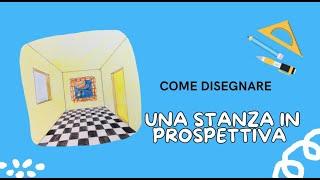 PROSPETTIVA CENTRALE: disegnare una stanza + trompe l'oeil. TUTORIAL. Arte e immagine, scuola media