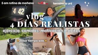 4 días levántandome a las 4:44am️ | vlog realista: ejercicio, comidas, skincare, productividad...