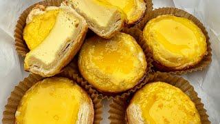 Egg Tarts - Hong Kong Style Egg Tarts with Silky Filling and Flaky Crust