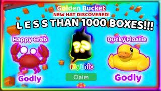 I UNBOX *NEW* MYTHICAL 'Golden Bucket' IN 1000 BOXES!! NEW ENCHANT STATION TOO! | Unboxing Simulator