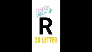 How to draw 3D letter "R" | easy drawing 3d letters | step by step for Beginners #Shorts