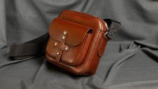 Сумка из кожи своими руками. Мужская кожаная сумка на плечо / Man leather bag handemade + pattern