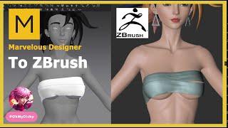 How To Create Clothes from Marvelous Designer to ZBrush Workflow 01 | Dicky's ZBrush | Timelapse