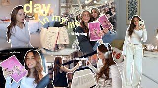 cozy day in my life (book signing, life updates, book shopping & hauls + more)