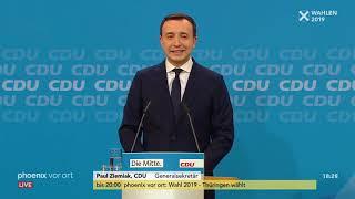 Paul Ziemiak zum vorläufigen  Ergebnis der Landtagswahl in Thüringen am 27.10.19