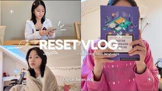 RESET (new) year vlog ‧₊˚️ | Study Korean with me + chill days and going grocery shopping 