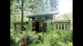 Kim and Ted's amazing off grid shipping container home.  #tinyhouse #containerhome #offgridliving