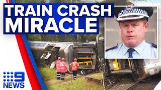 Train crashes into stolen van south of Sydney | 9 News Australia