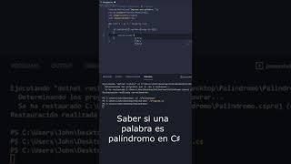#Shorts || Saber si una palabra es palíndromo en C con Loop @InfoToolsSV  [2022]