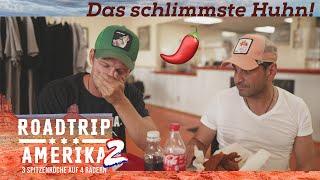 SCHARFES Huhn 20 Minuten in der Fritteuse!  "Da ist auch der Autoreifen durch!" | Roadtrip Amerika