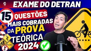 Prova do Detran REVISÃO 2024, 15 QUESTÕES de Legislação, Mecânica e Primeiros socorros 2024