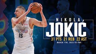 Nikola Jokić Full Game Highlights vs. Suns  | 3/7/25