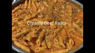 Creamy & Cheesy Beef Pasta