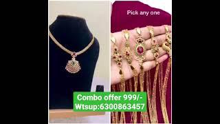 Combo offer #wholesalejewellery #onegramgoldjewellery #microgoldplated #1gmgold #bridaljewellery