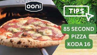 Ooni Koda 16 Cooks a Tasty Pizza in 85 Seconds using Full Gas Flame!