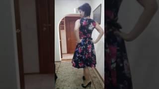Vintage Sleeveless Floral Print Women's Dress