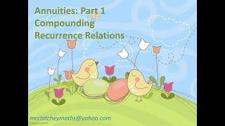 Recurrence relations and compound interest