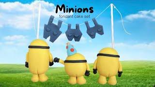 How to make a fondant Minions cute cake set (weights & tools included)