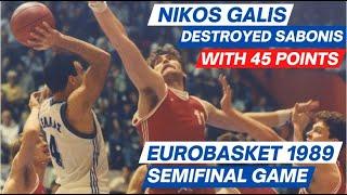 Nikos Galis DESTROYED Arvydas Sabonis with 45 points | EuroBasket 1989 Semi-Final game