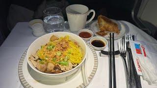 Singapore Airlines Business Class to Amsterdam from Singapore Lobster Thermidor and Bak Chor Mee