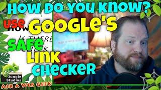 Use Google's Safe Link Checker to Check that Website Address!